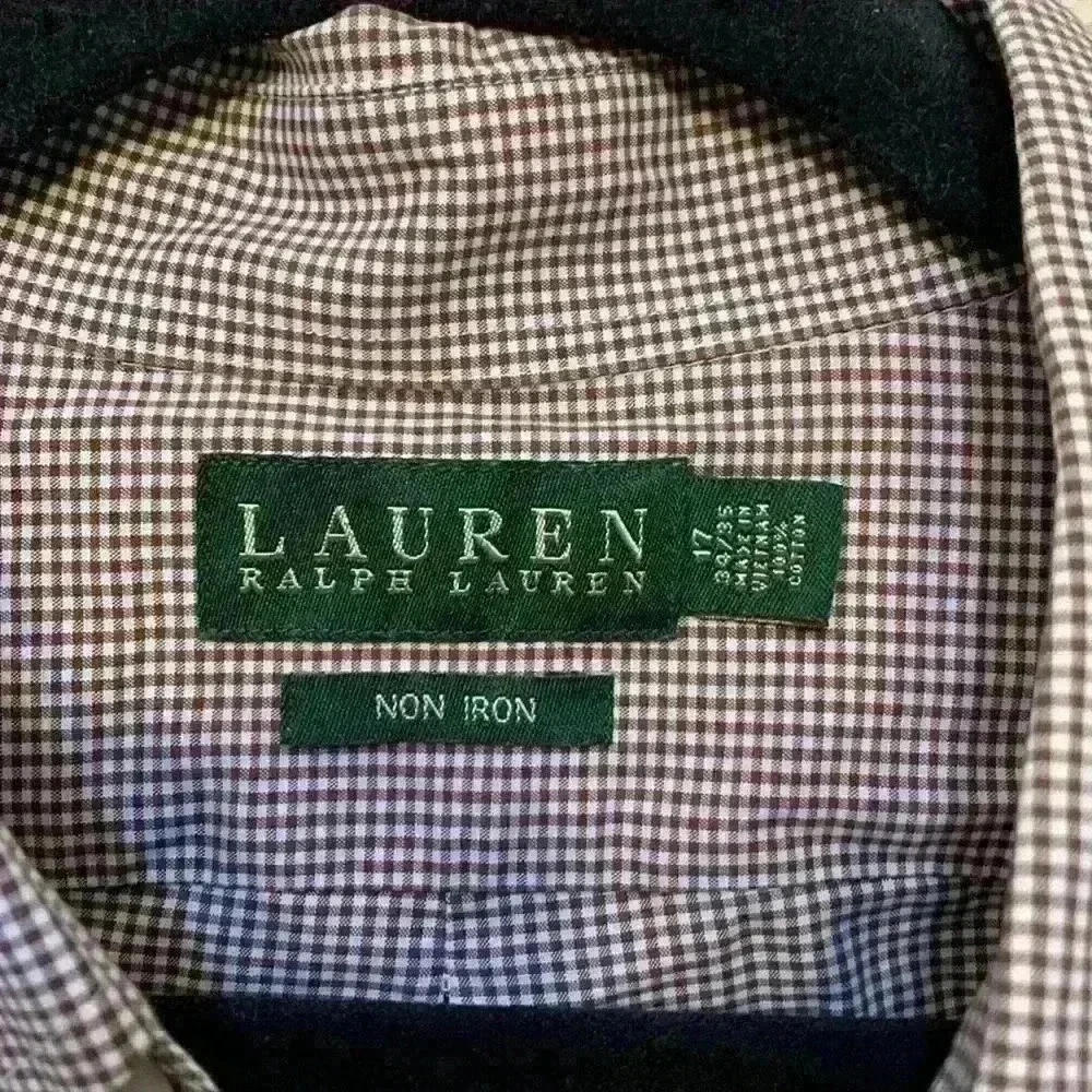 Lauren by Ralph Lauren gingham button down sz 17/L wedding guest business casual - Picture 2 of 7